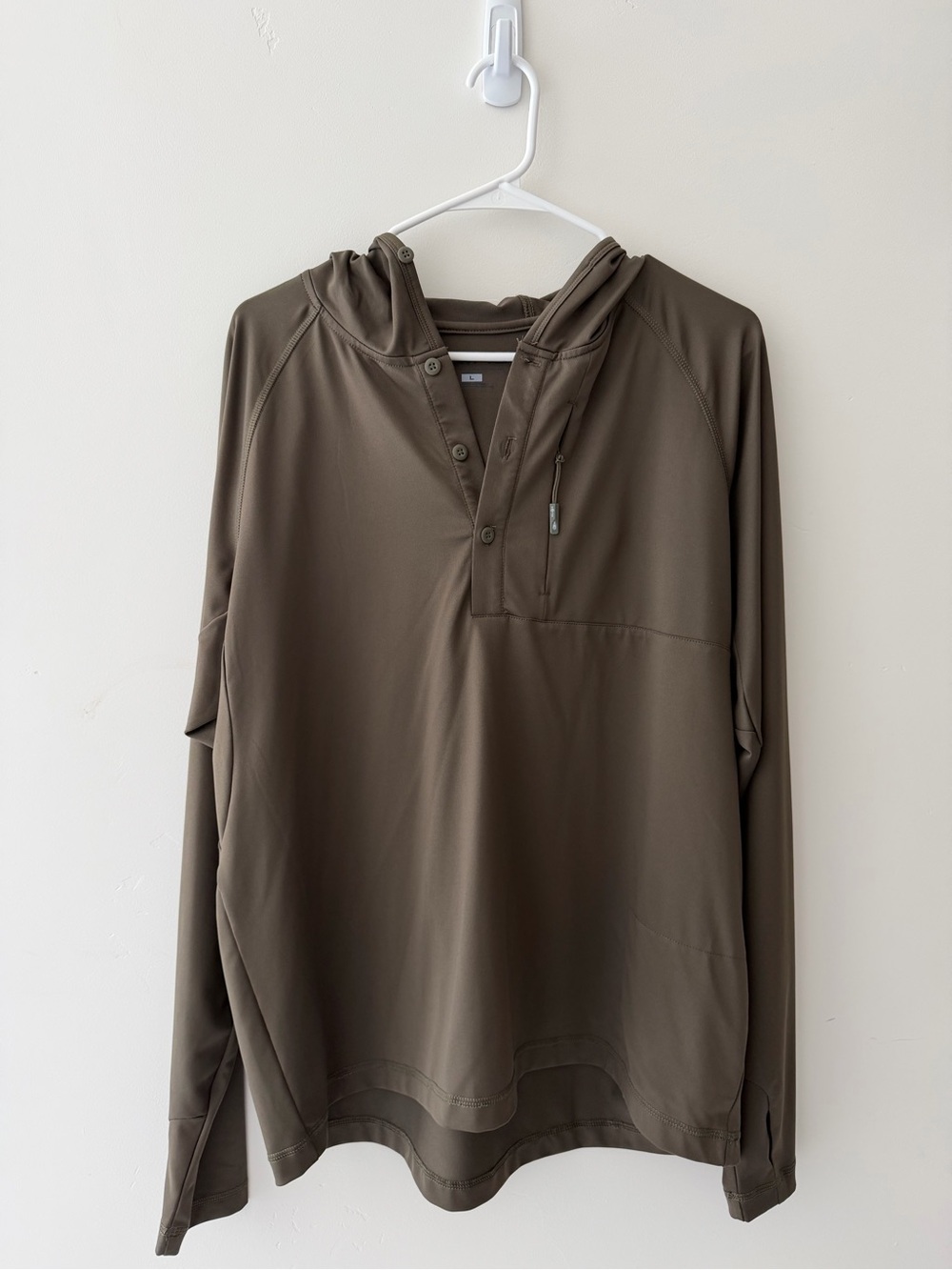 Kryptek Men's Hooded V-Neck Pullover Sweater in Olive Brown